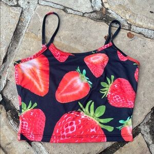 Strawberry Print Women's Tank Top